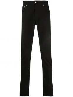 Alexander McQueen embroidered logo slim-fit jeans