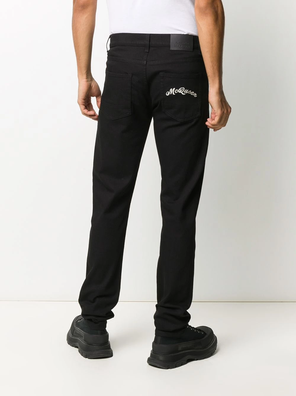 Best deal โ Alexander McQueen Embroidered logo slim fit ๐ jeans ๐ 4 Alexander McQueen embroidered logo slim-fit jeans