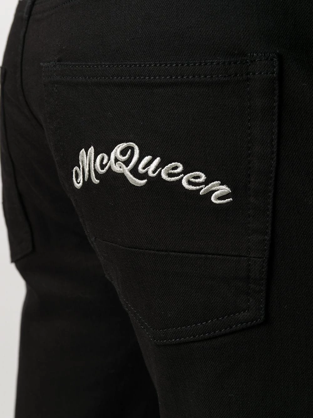 Best deal โ Alexander McQueen Embroidered logo slim fit ๐ jeans ๐ 5 Alexander McQueen embroidered logo slim-fit jeans