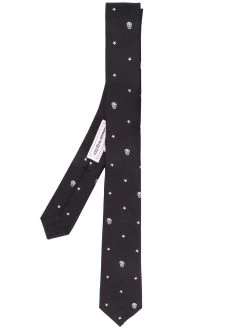 Alexander McQueen skull-embroidered tie