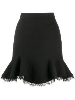 Alexander McQueen lace-trim ruffled skirt