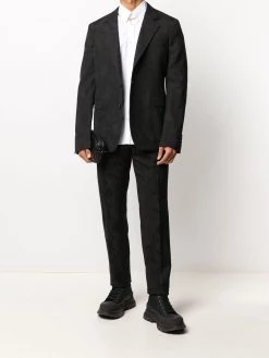 Alexander McQueen jacquard-woven single-breasted blazer