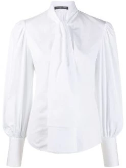 Alexander McQueen tie-neck cotton blouse