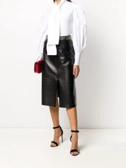 Alexander McQueen tie-neck cotton blouse