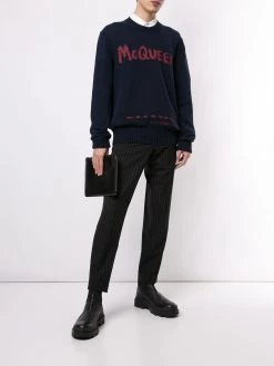 Alexander McQueen jacquard-logo jumper