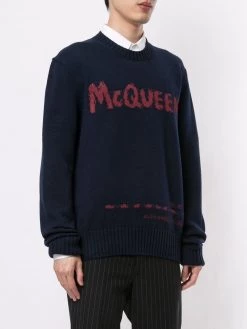 Alexander McQueen jacquard-logo jumper