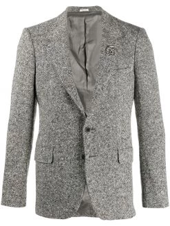 Alexander McQueen brooch-embellished single-breasted blazer