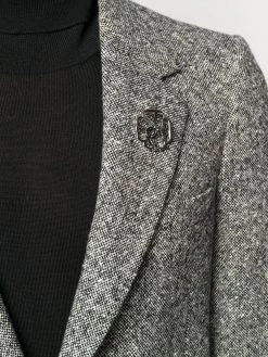 Alexander McQueen brooch-embellished single-breasted blazer