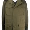 Alexander McQueen hooded logo patch military jacket