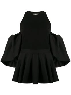 Alexander McQueen cold-shoulder peplum blouse