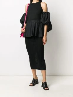 Alexander McQueen cold-shoulder peplum blouse