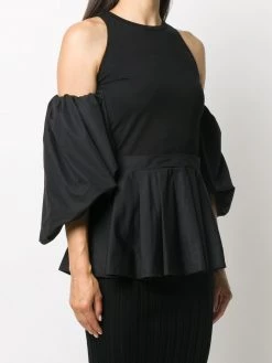 Alexander McQueen cold-shoulder peplum blouse