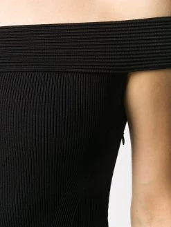 Alexander McQueen off-shoulder ribbed-knit dress