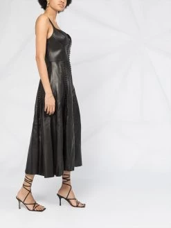 Alexander McQueen bustier top flared midi dress