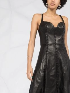 Alexander McQueen bustier top flared midi dress