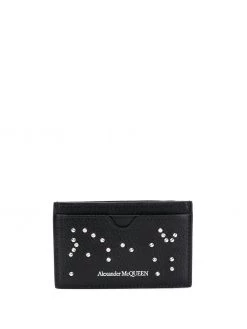 Alexander McQueen crystal-embellished leather cardholder