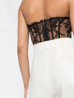 Alexander McQueen lace strapless bustier