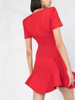 Alexander McQueen V-neck frilled hem dress