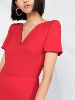 Alexander McQueen V-neck frilled hem dress