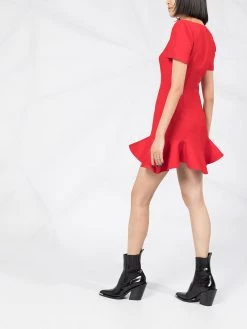 Alexander McQueen V-neck frilled hem dress