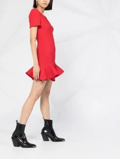 Alexander McQueen V-neck frilled hem dress