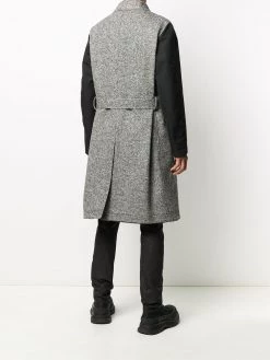 Alexander McQueen contrast-sleeve single-breasted coat