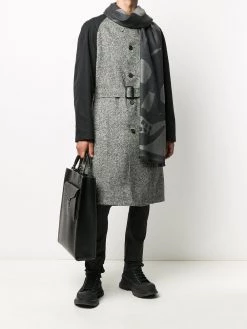 Alexander McQueen contrast-sleeve single-breasted coat