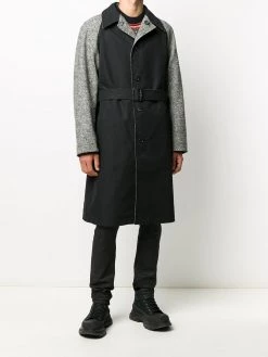 Alexander McQueen contrast-sleeve single-breasted coat