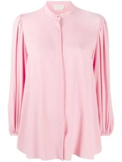 Alexander McQueen draped-sleeve collarless blouse
