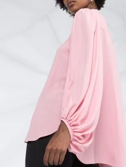 Alexander McQueen draped-sleeve collarless blouse