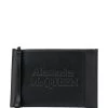 Alexander McQueen logo-embossed zip clutch
