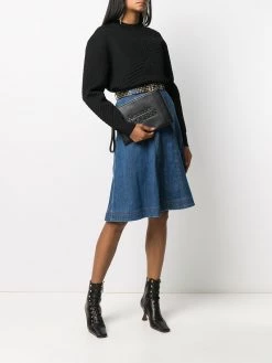 Alexander McQueen logo-embossed zip clutch