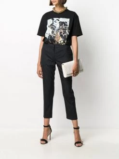 Alexander McQueen pinstripe print cropped trousers
