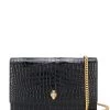 Alexander McQueen skull motif crocodile effect shoulder bag