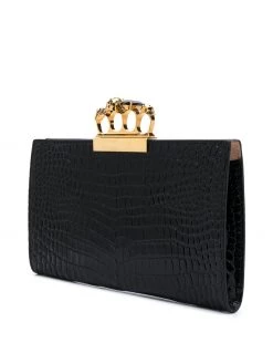 Alexander McQueen Four Ring embossed clutch bag