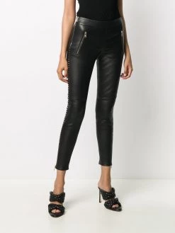 Alexander McQueen skinny lambskin trousers