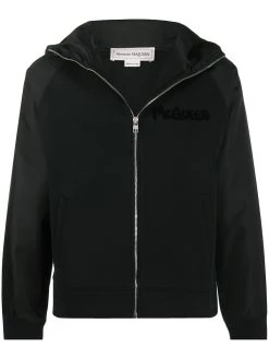 Alexander McQueen logo-print hooded jacket