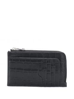 Alexander McQueen crocodile-embossed skull-stud wallet