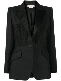 Alexander McQueen lace-panel blazer