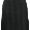 Alexander McQueen pinstripe back-ruffle wool skirt