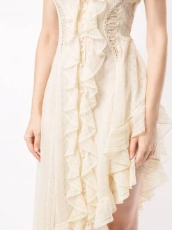 Alexander McQueen silk ruffle asymmetric dress