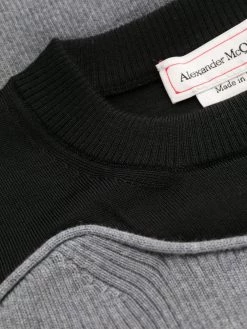 Alexander McQueen colour-block ribbed-knit dress