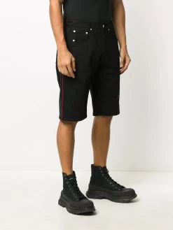 Alexander McQueen panelled logo denim shorts