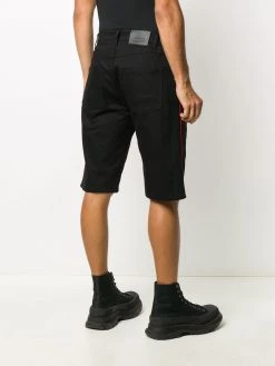 Alexander McQueen panelled logo denim shorts