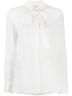 Alexander McQueen silk pussy-bow long-sleeve shirt