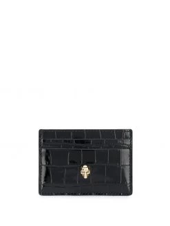 Alexander McQueen crocodile-embossed skull-stud cardholder