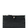 Alexander McQueen flat zip crocodile-effect wallet