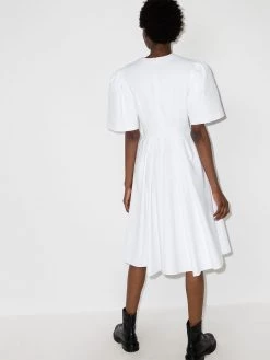 Alexander McQueen V-neck cotton midi dress