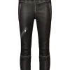 Alexander McQueen contrast stitching lambskin cropped trousers