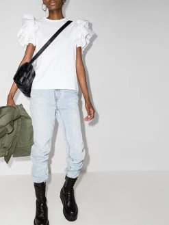 Alexander McQueen ruffle sleeve cotton T-shirt